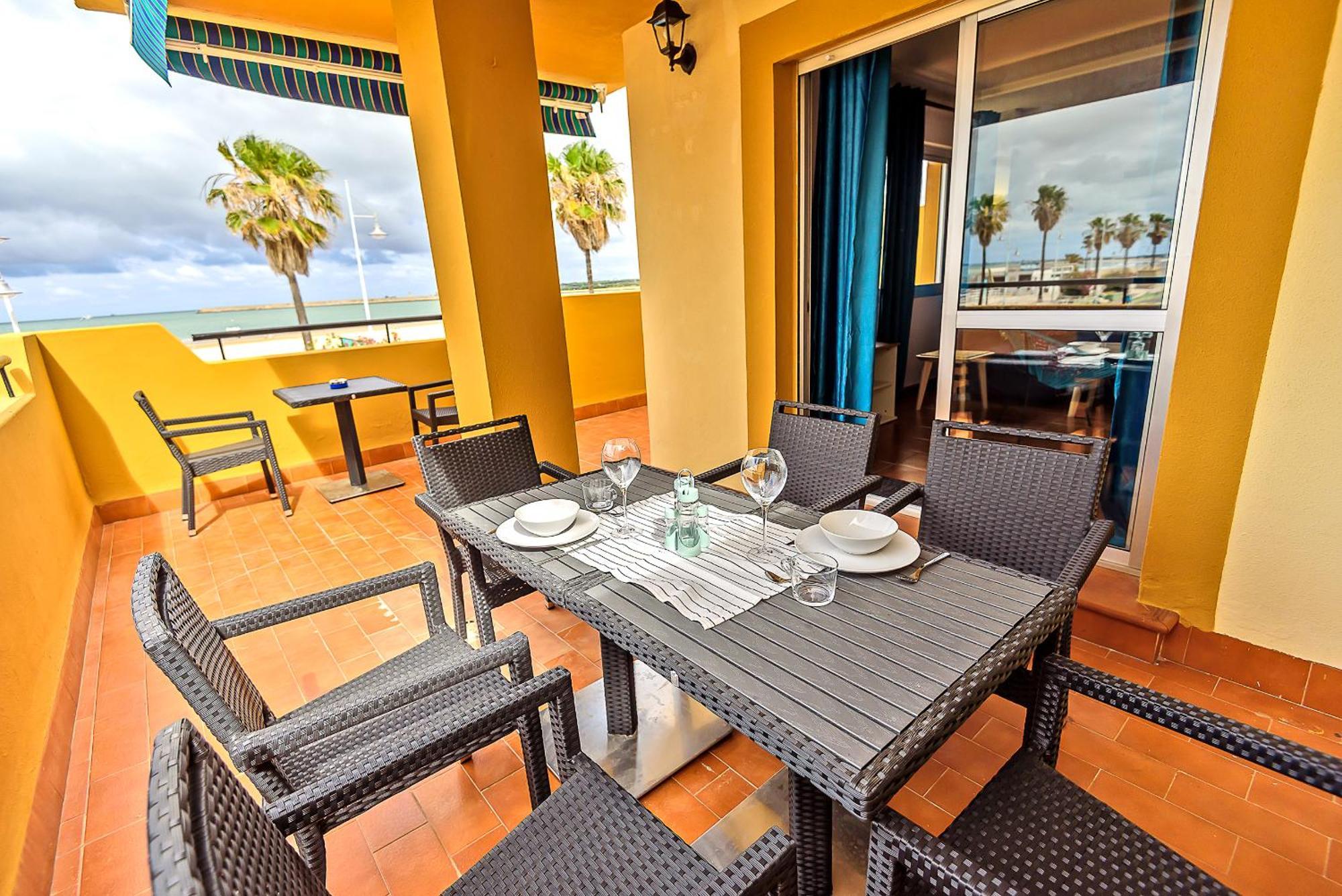 אל פוארטו דה סנטה מריה Beachfront Duplex 1ª Linea & Terraces Oceanfront מראה חיצוני תמונה