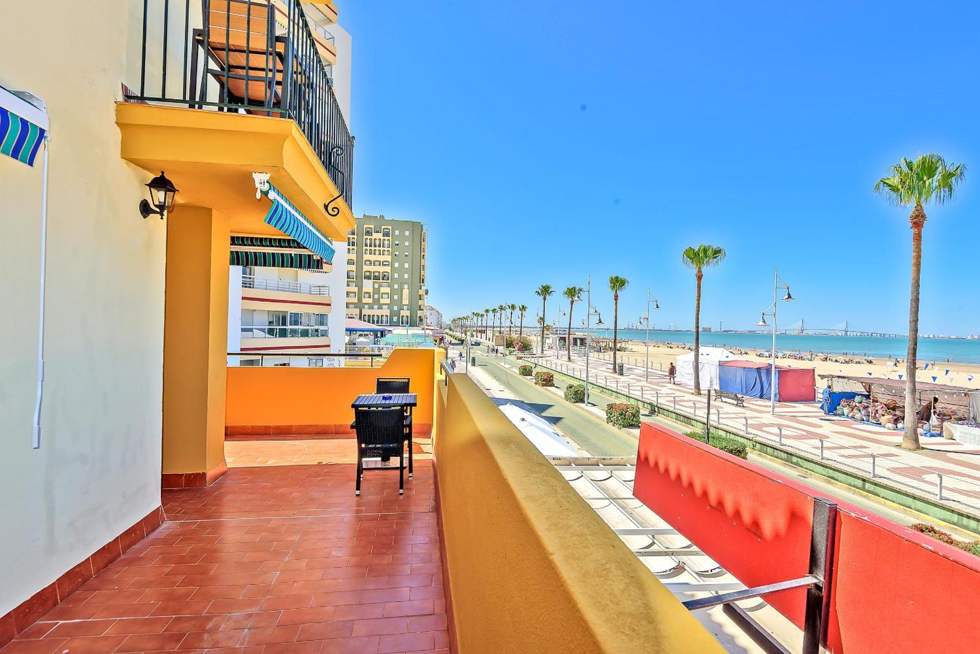 אל פוארטו דה סנטה מריה Beachfront Duplex 1ª Linea & Terraces Oceanfront מראה חיצוני תמונה