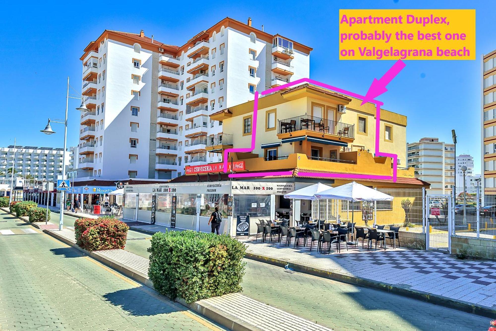 אל פוארטו דה סנטה מריה Beachfront Duplex 1ª Linea & Terraces Oceanfront מראה חיצוני תמונה