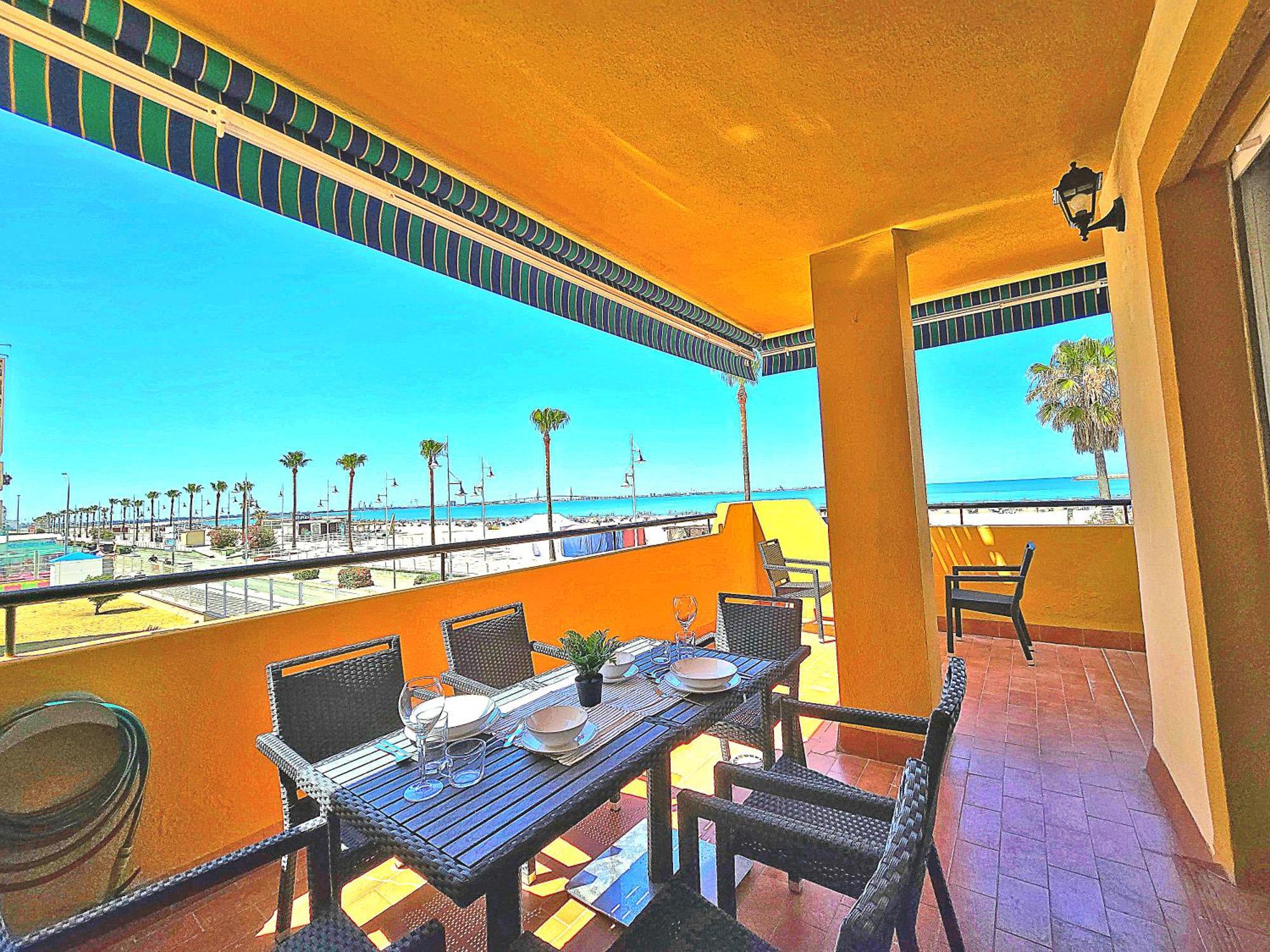 אל פוארטו דה סנטה מריה Beachfront Duplex 1ª Linea & Terraces Oceanfront מראה חיצוני תמונה